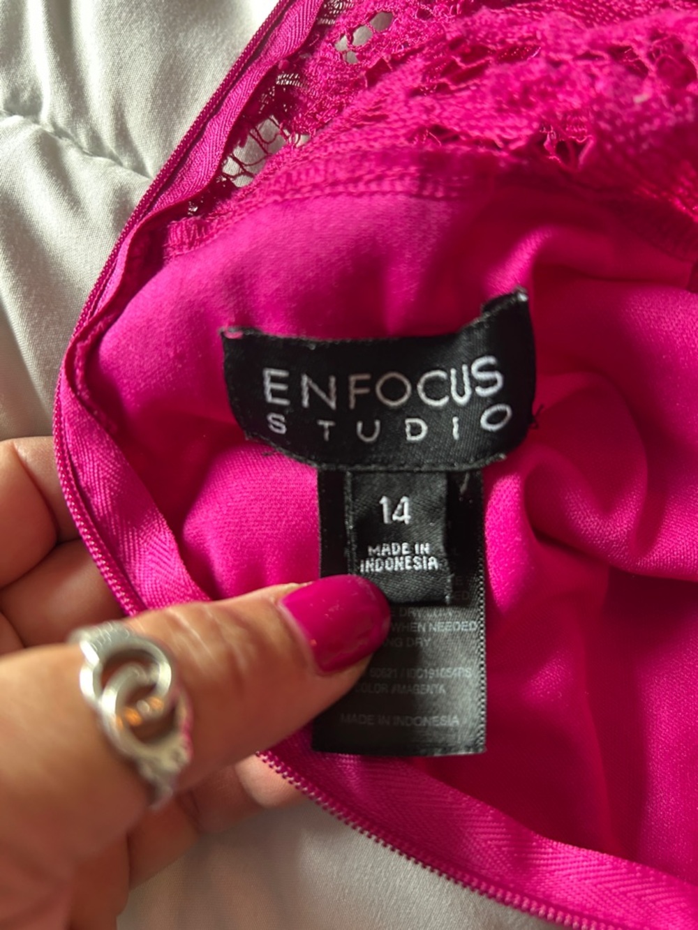 Enfocus Studio Fuchsia Lace Midi Dress 14 - Picture 6 of 8